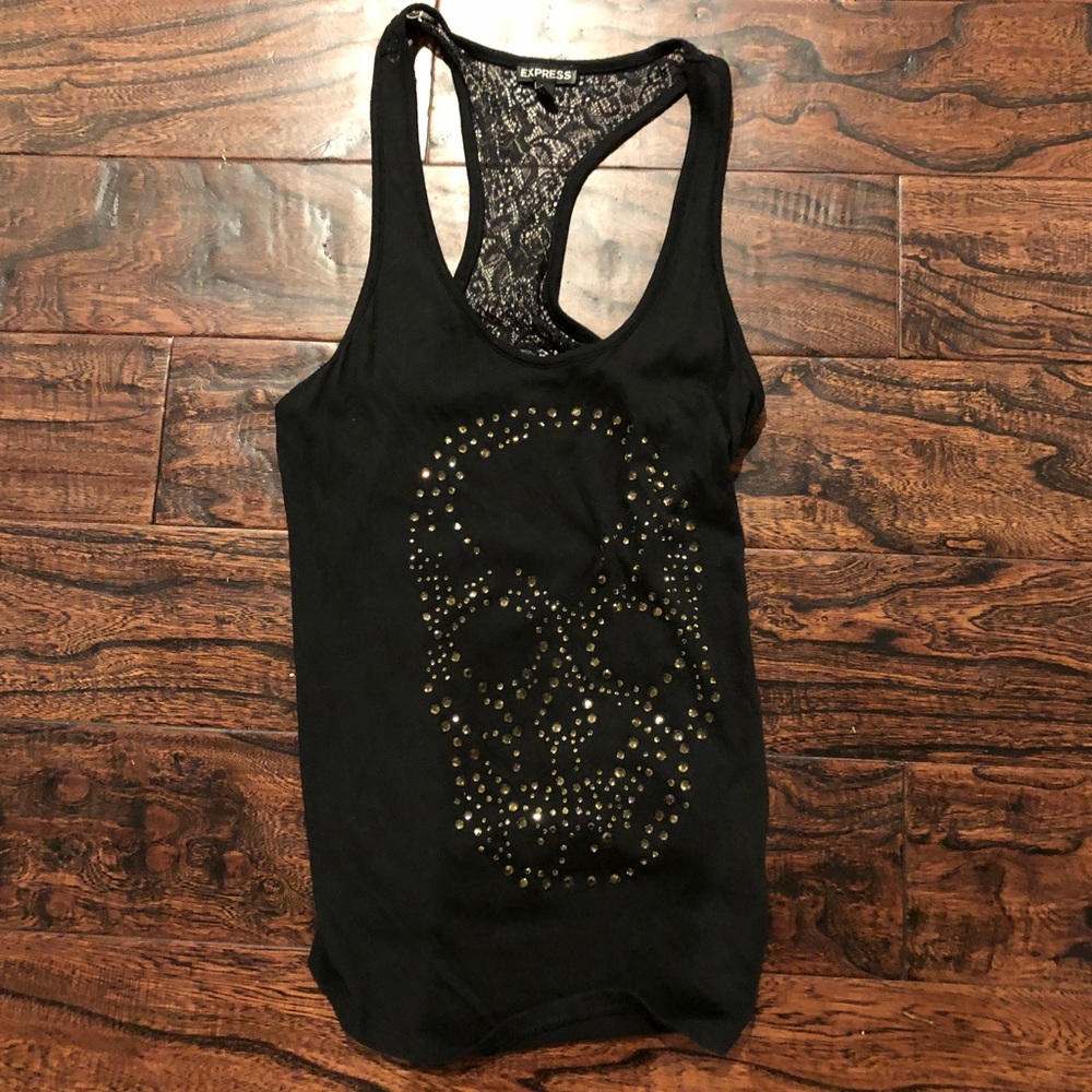Skull tank top - gorgeous lace back